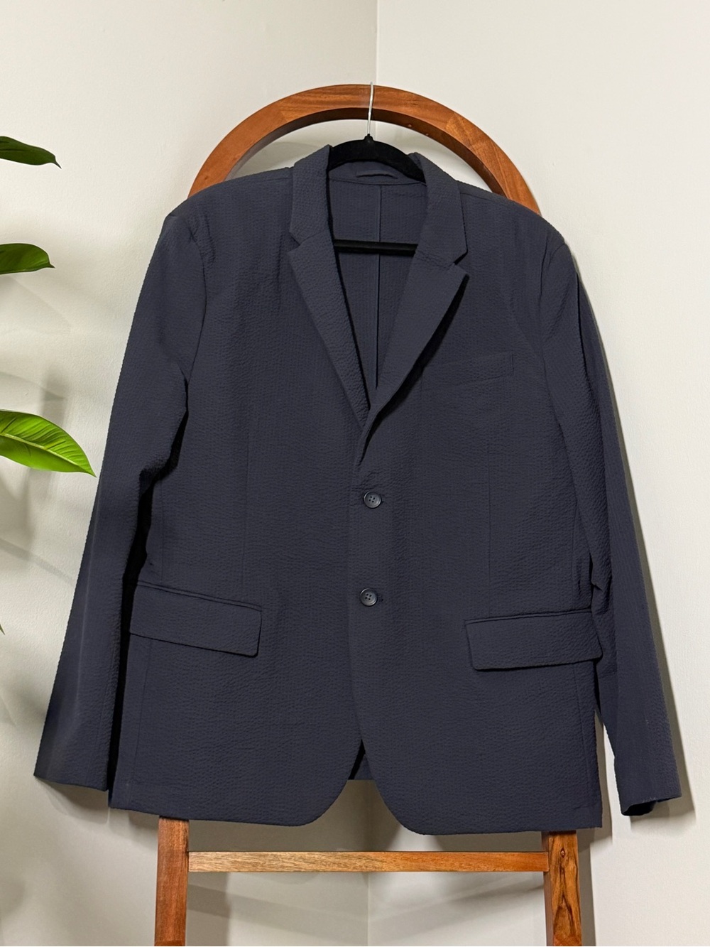 Old navy XL Seersucker Blazer Coat in Moire Navy